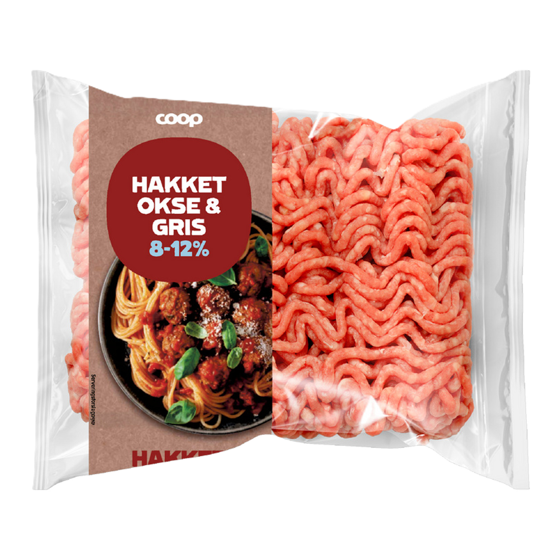 Hakket oksekød i flowpack fra Coop